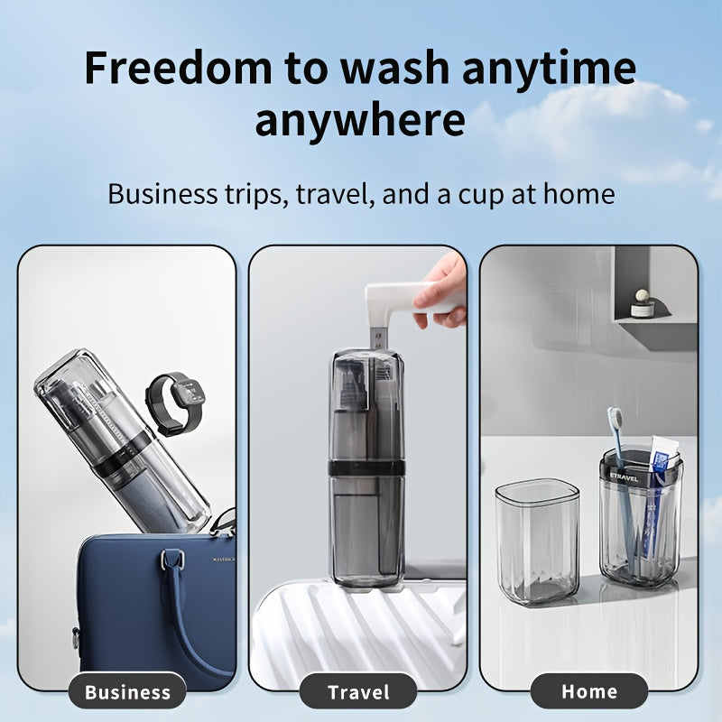 Men's Premium Travel Toiletry Kit - Portable Shower & Dental Set with Foldable Cup
