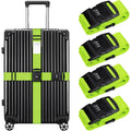 Set of 4 Luggage Straps Featuring a Combination Lock And ID Card