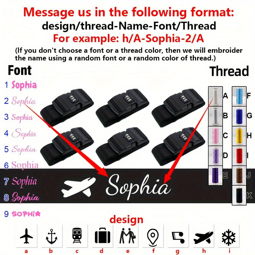 2pcs Personalized Luggage Straps with Name
