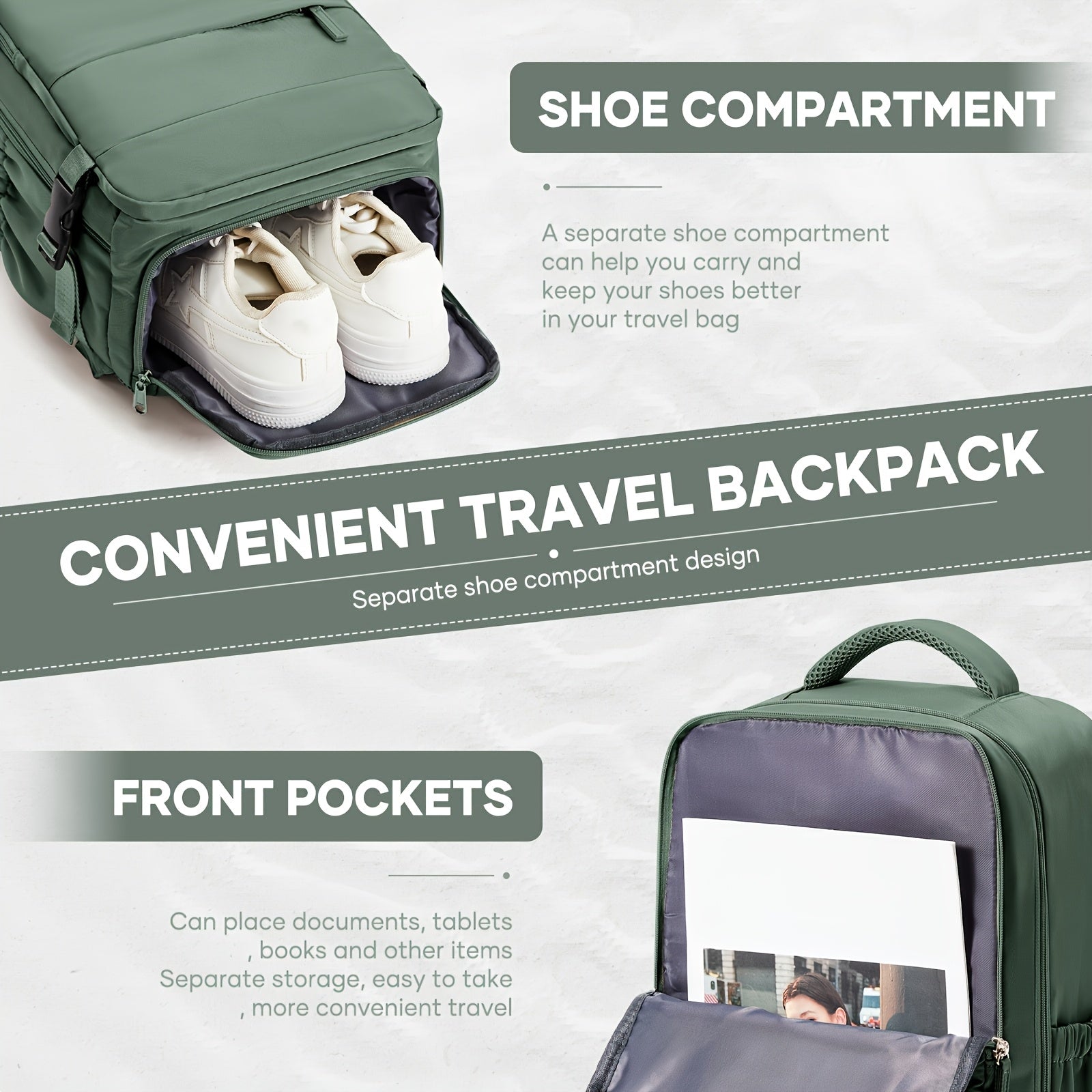 Travel Multi-Piece Set, 6pcs Storage Bag with Travel Backpack Combo