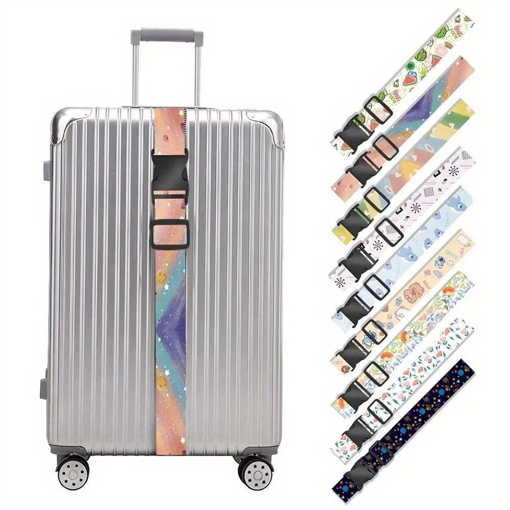 Fashion Printed Adjustable Luggage Strap Portable Buckle Suitcase Bag Baggage Tie Belt Travel Camping Bag Accessories
