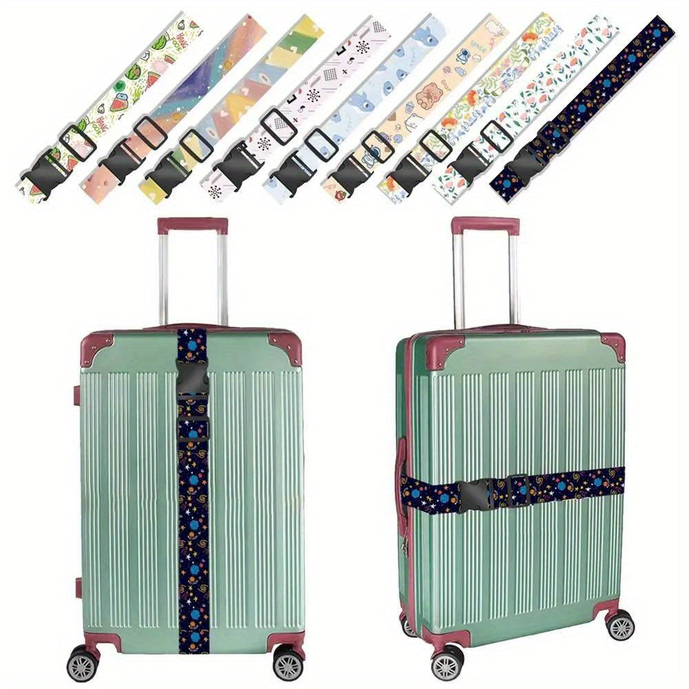 Fashion Printed Adjustable Luggage Strap Portable Buckle Suitcase Bag Baggage Tie Belt Travel Camping Bag Accessories