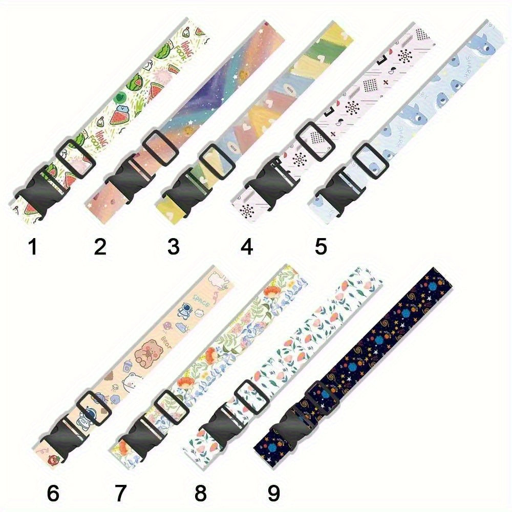 Fashion Printed Adjustable Luggage Strap Portable Buckle Suitcase Bag Baggage Tie Belt Travel Camping Bag Accessories