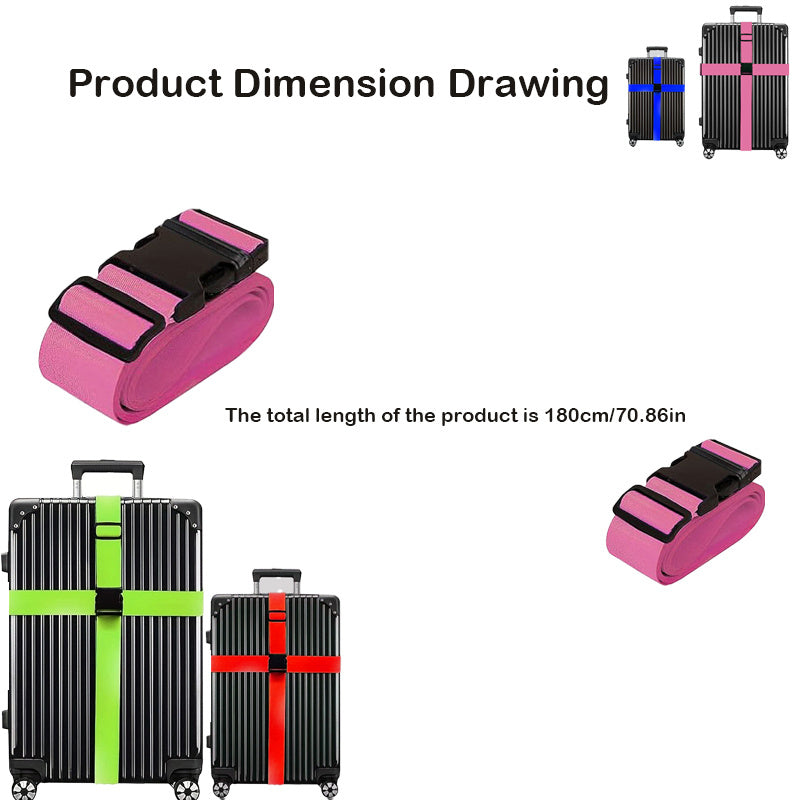 A Set of 6 Adjustable And Durable Luggage Straps
