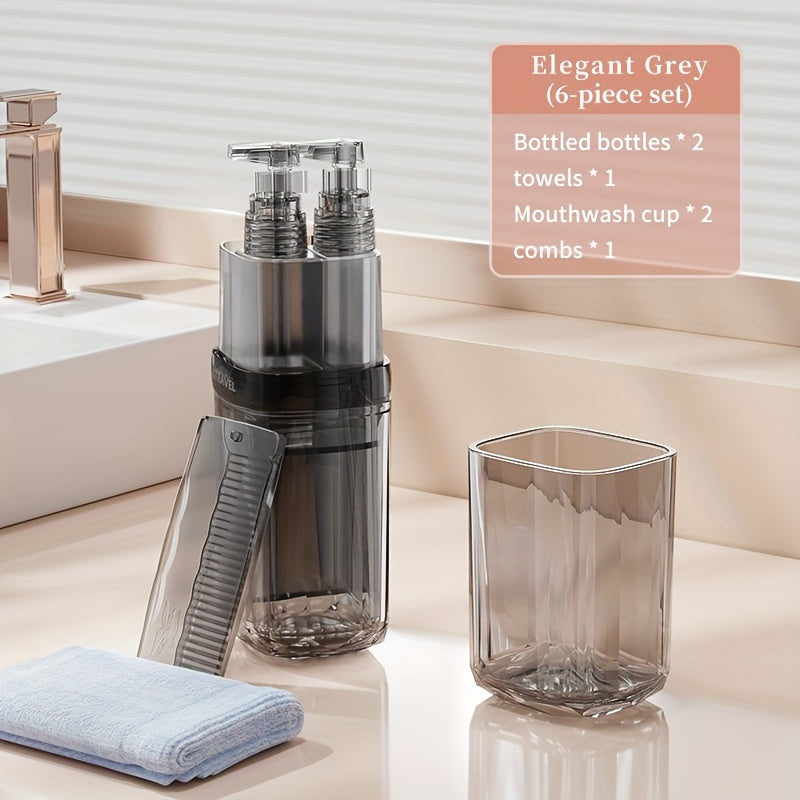 Men's Premium Travel Toiletry Kit - Portable Shower & Dental Set with Foldable Cup