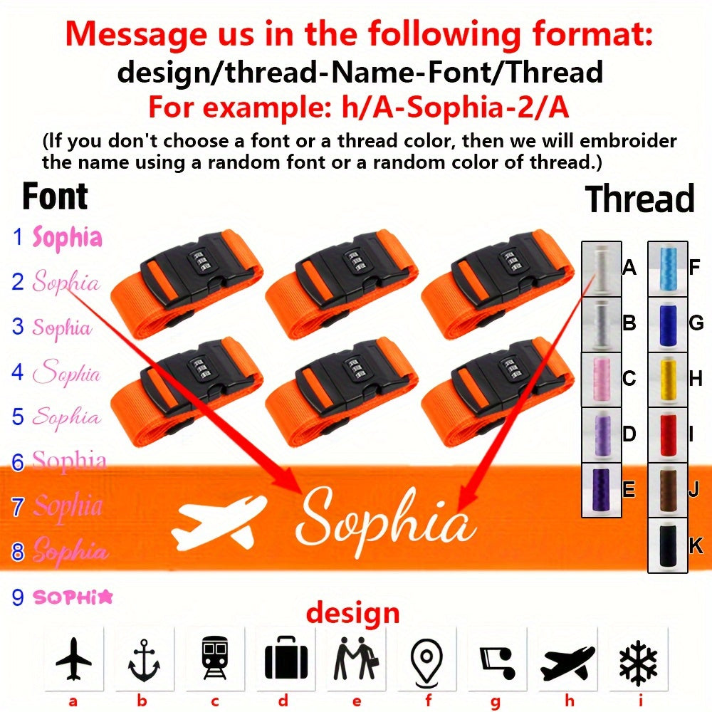 2pcs Personalized Luggage Straps with Name