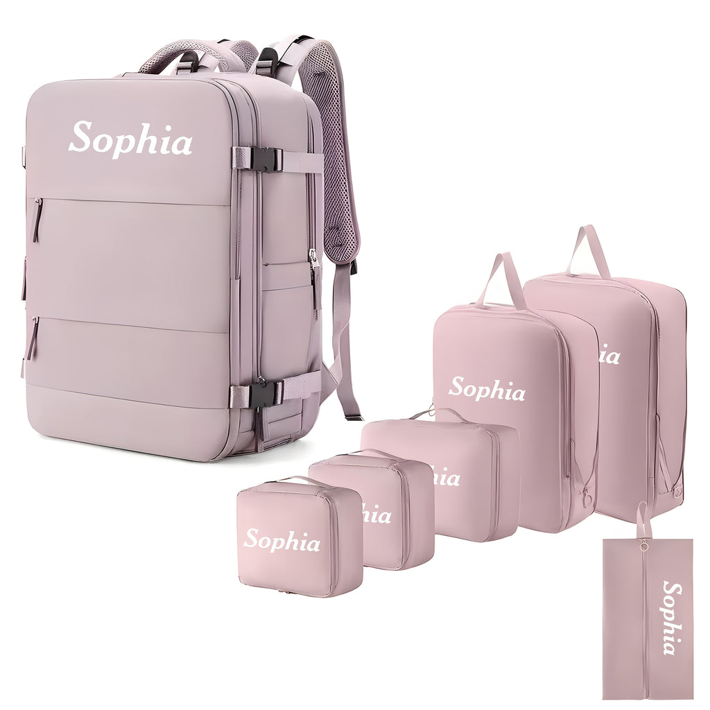 Travel Multi-Piece Set, 6pcs Storage Bag with Travel Backpack Combo