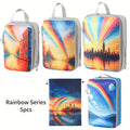 Travel Luggage Organizer Set with Printed Compartments
