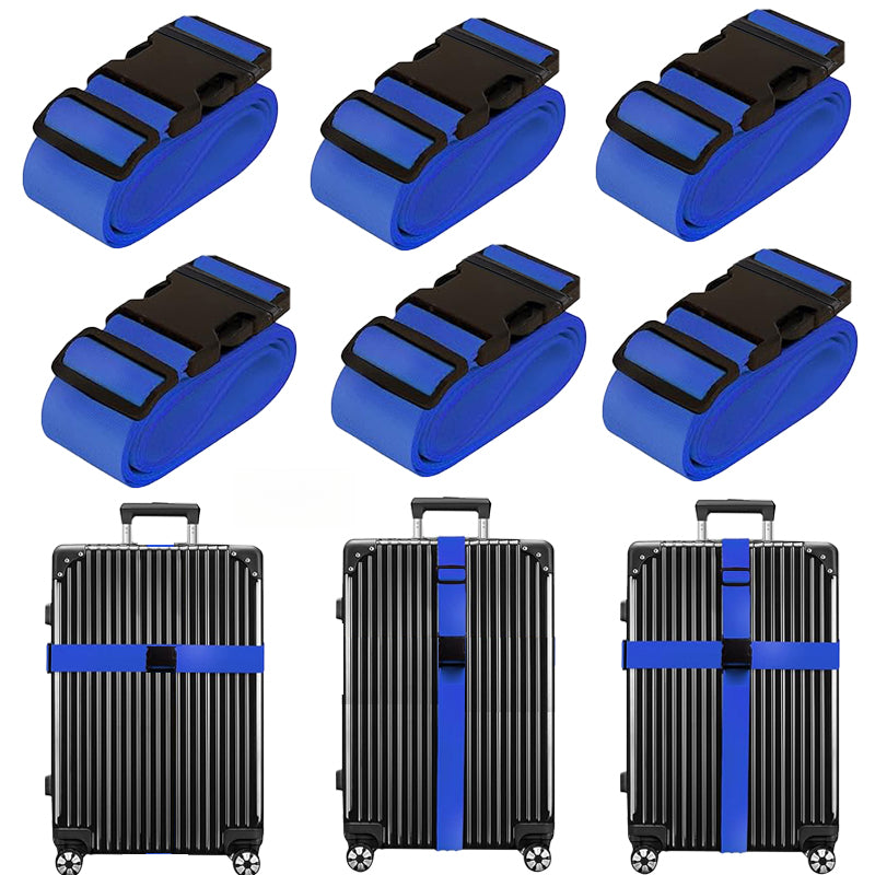 A Set of 6 Adjustable And Durable Luggage Straps