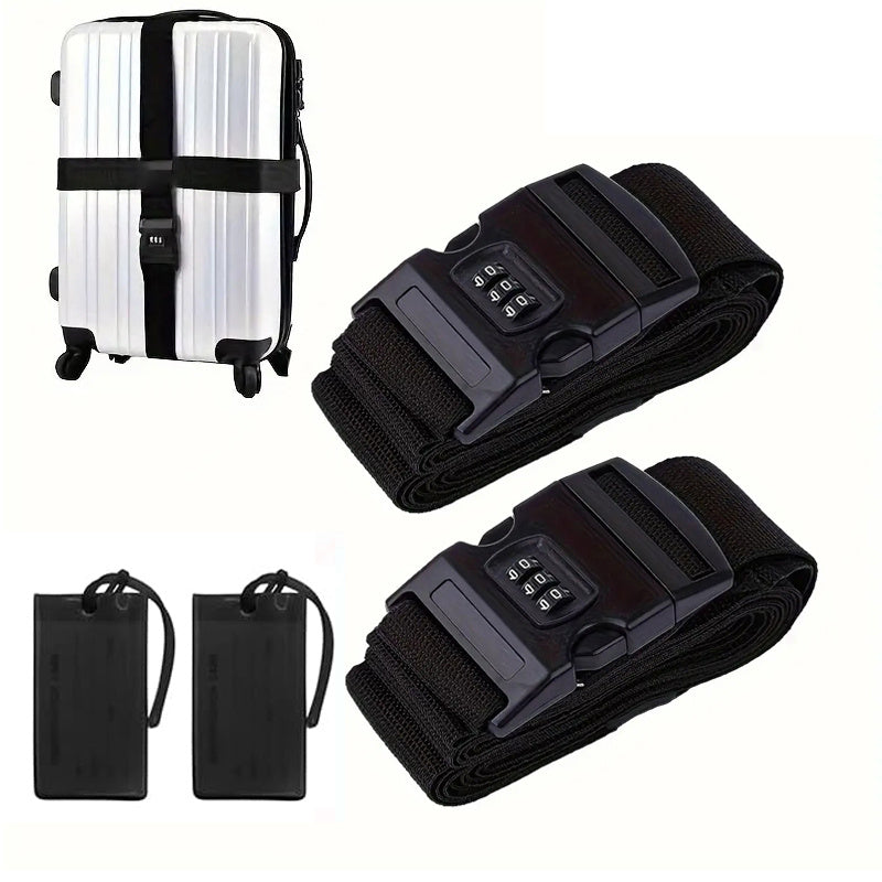 Set of 4 Luggage Straps Designed for Heavy-Duty Use