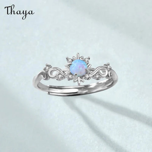 Thaya 925 Silver Christmas Snowflake Ring