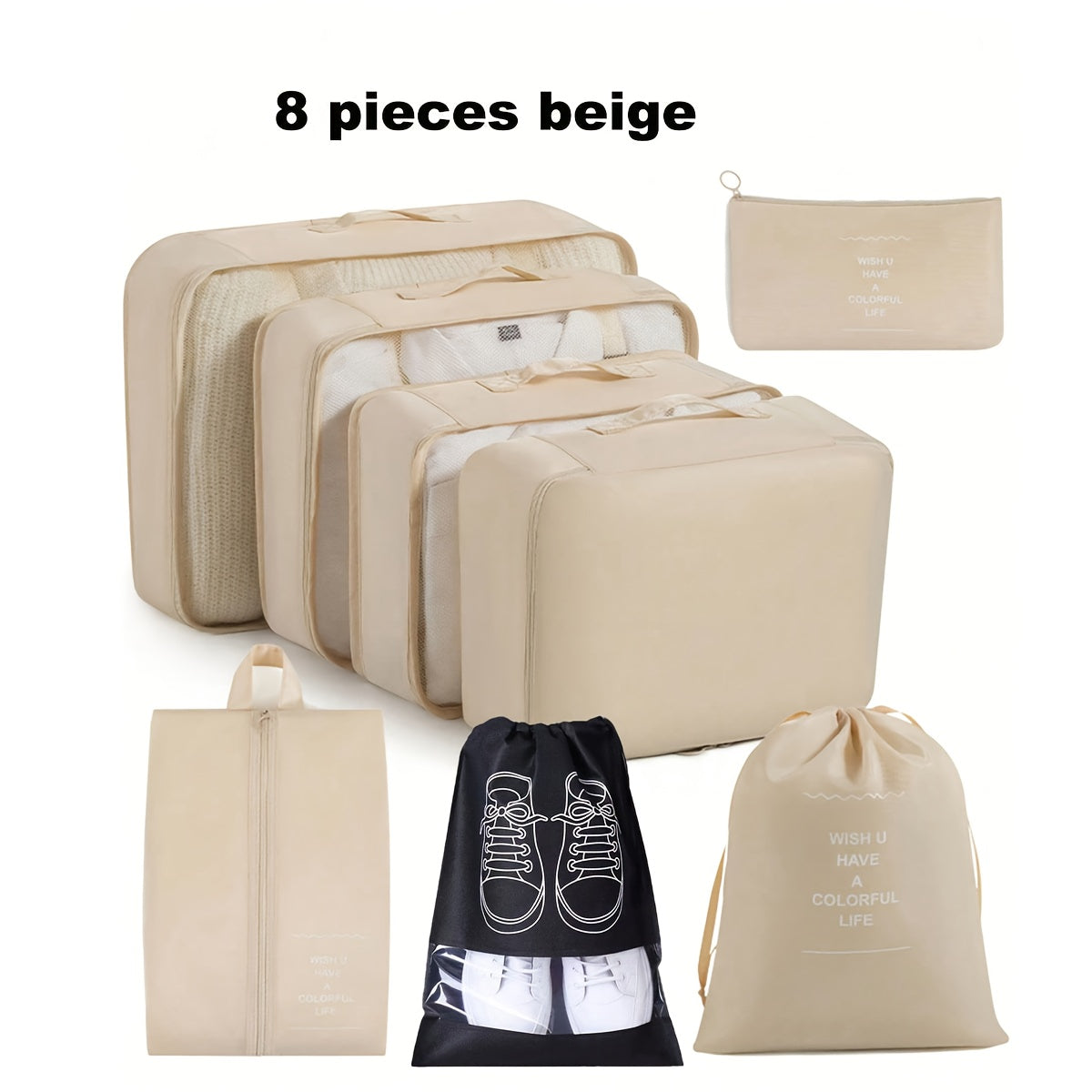 Perfect for Packing Suitcases 8pcs Set Travel Storage Bags