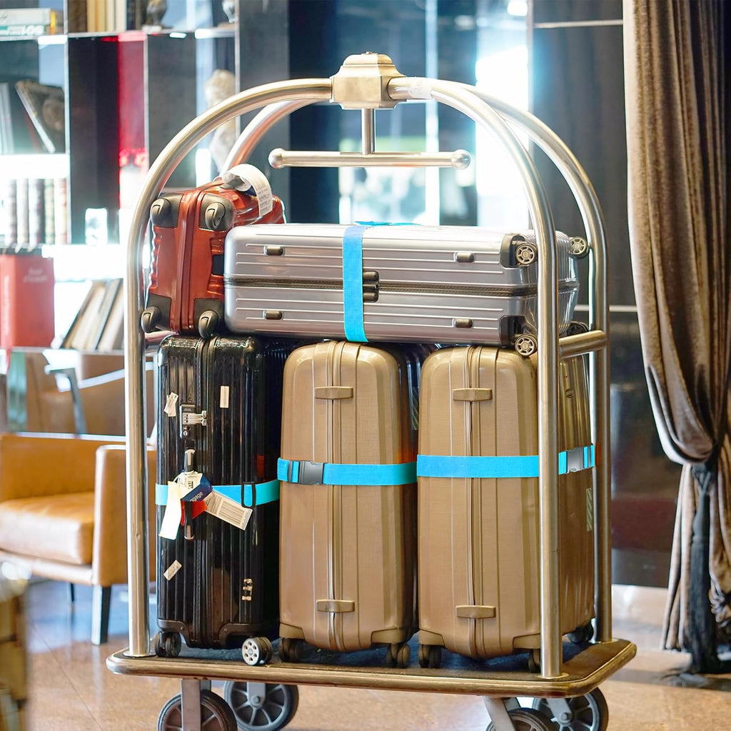 Set of 6 Luggage Straps Designed for Suitcases