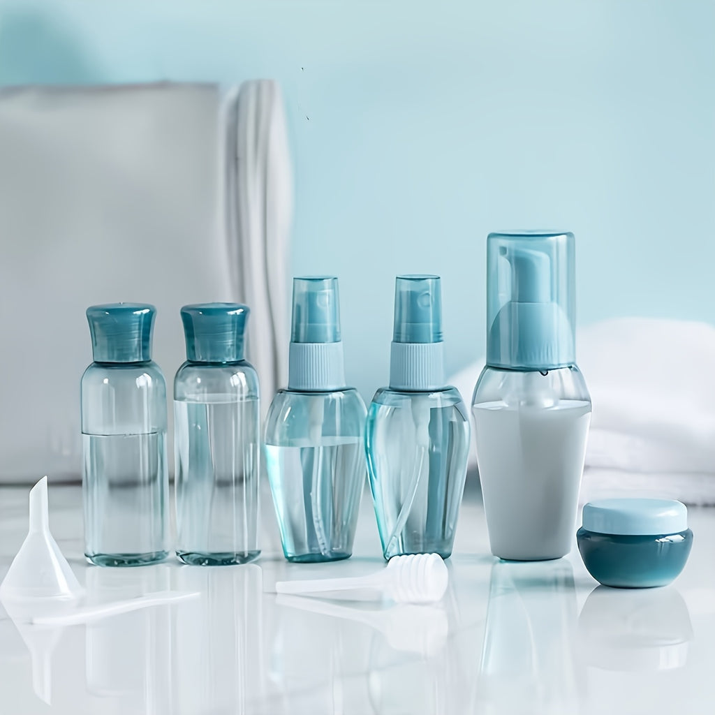 Deep Blue Secret Business Travel Essential Bottle Set, 9pcs