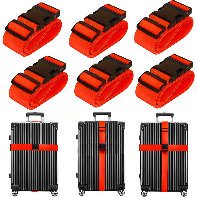 A Set of 6 Adjustable And Durable Luggage Straps