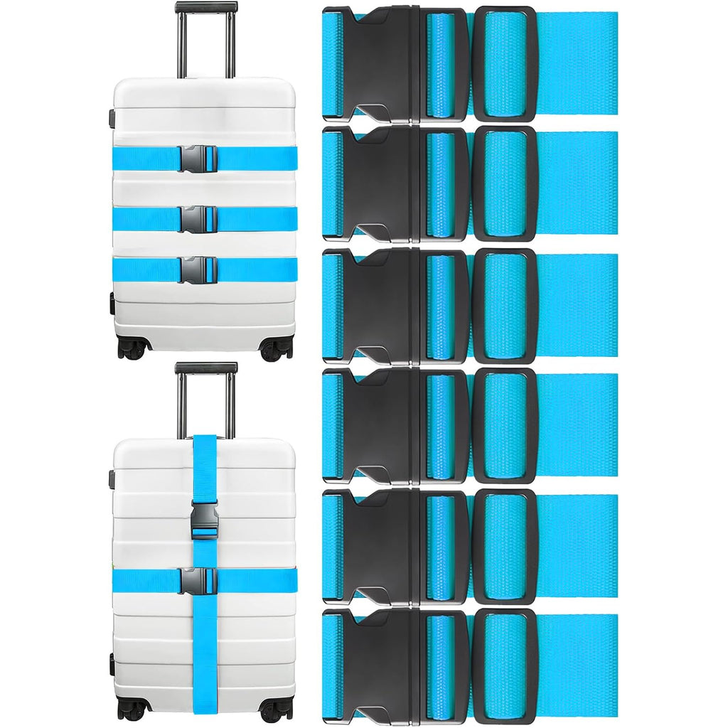 Set of 6 Luggage Straps Designed for Suitcases