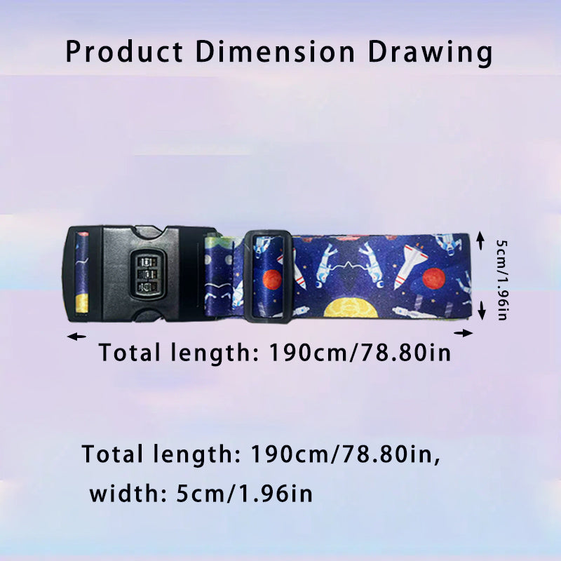 2pcs of Travel Luggage Straps with Unique Patterns