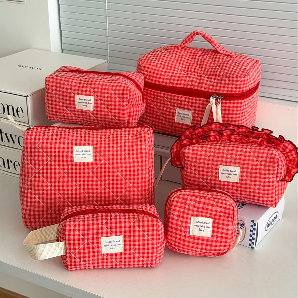 Multi-Piece Berry Color Luggage Organizer Set