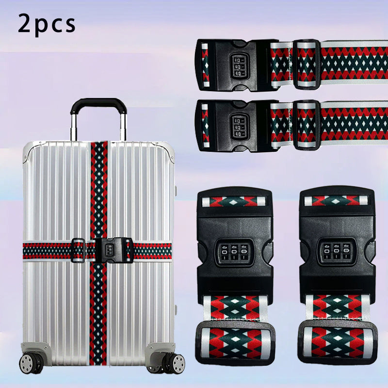 2pcs of Travel Luggage Straps with Unique Patterns