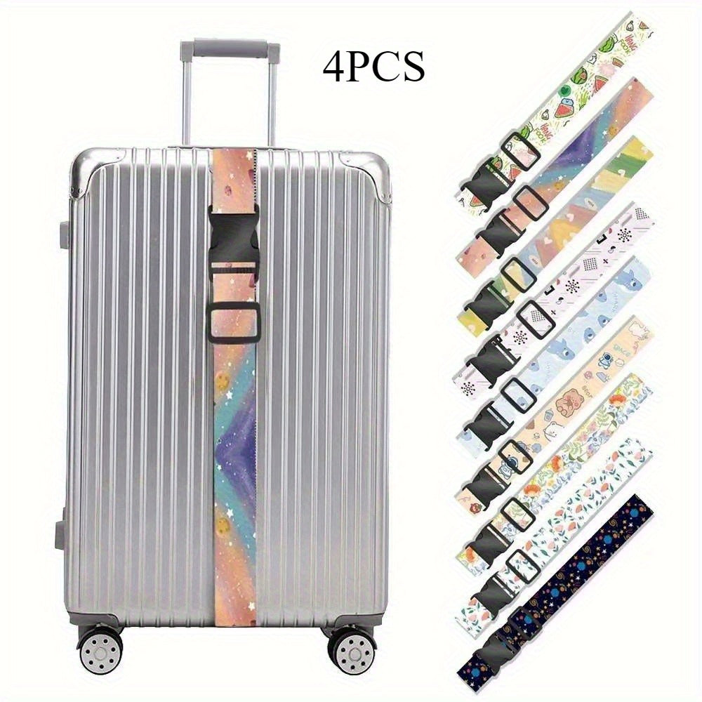 Fashion Printed Adjustable Luggage Strap Portable Buckle Suitcase Bag Baggage Tie Belt Travel Camping Bag Accessories