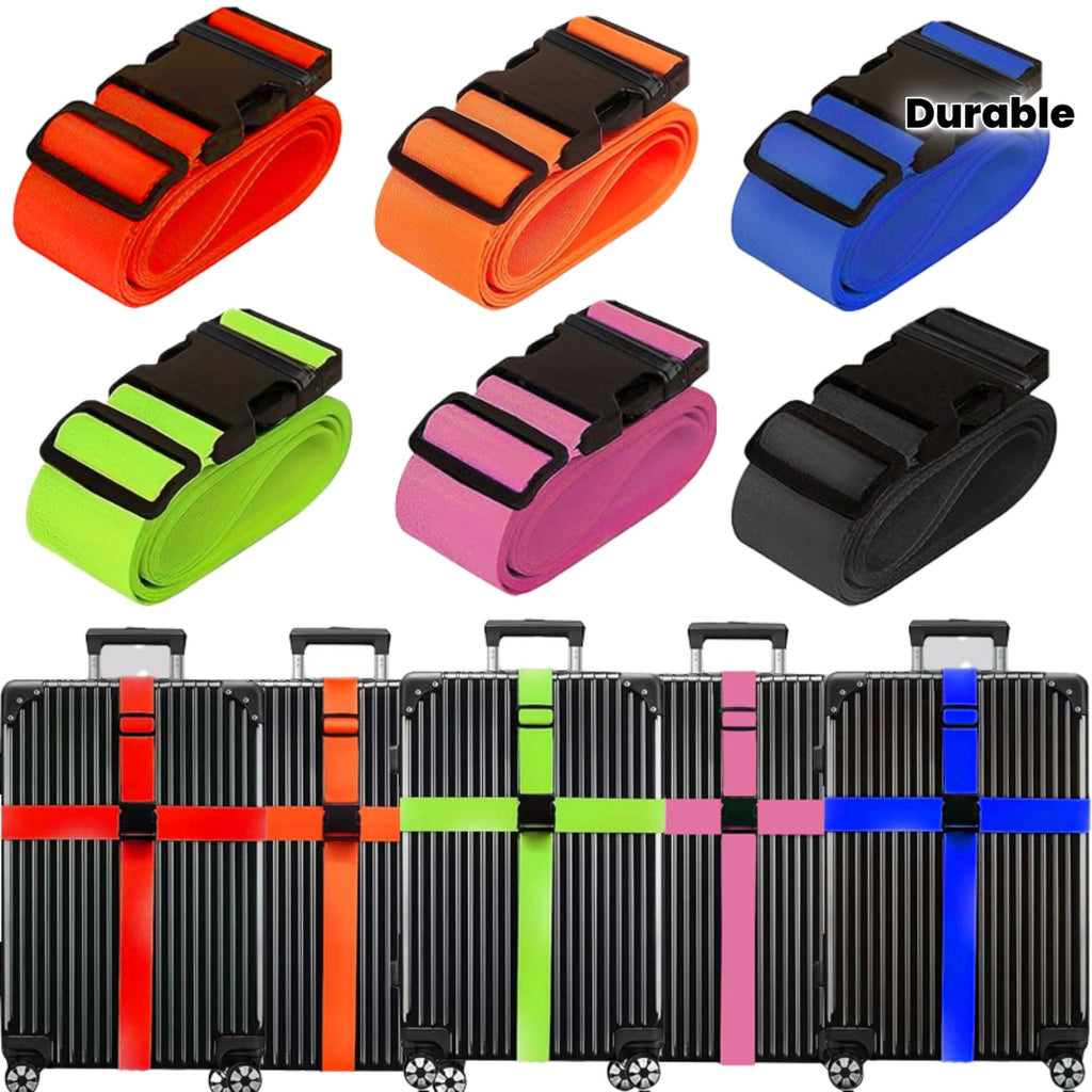 A Set of 6 Adjustable And Durable Luggage Straps