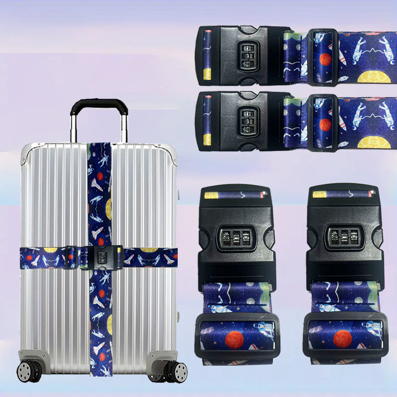 2pcs of Travel Luggage Straps with Unique Patterns
