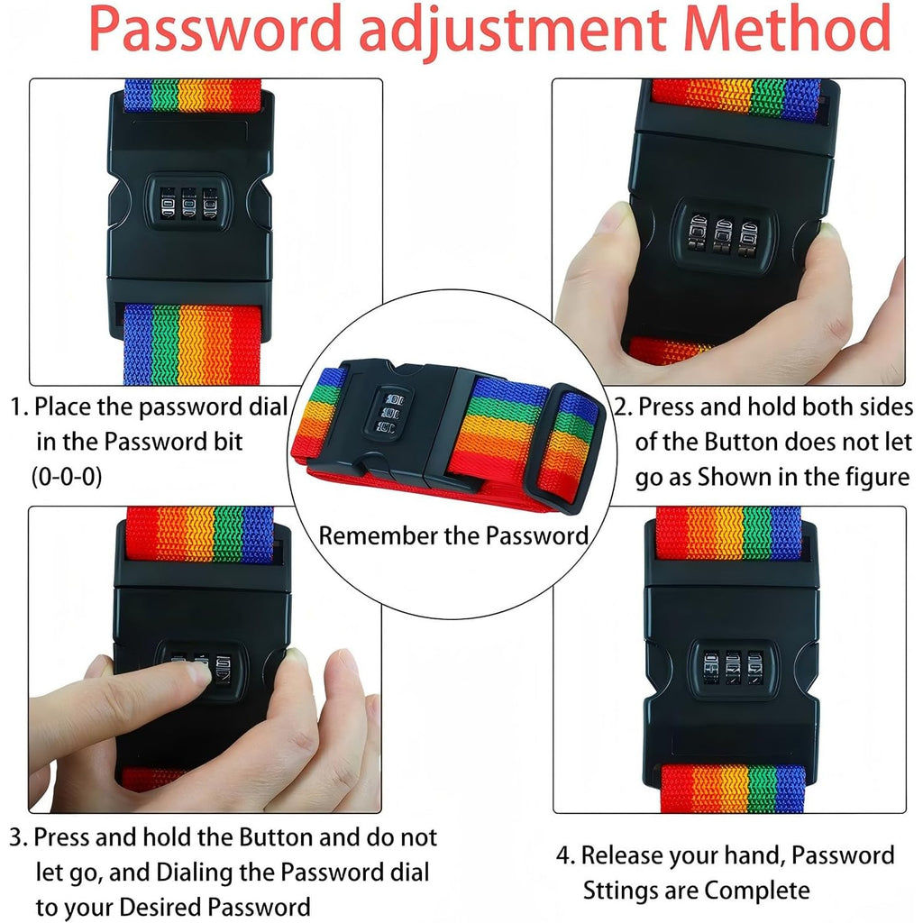 Set of 4 Luggage Straps Designed for Heavy-Duty Use