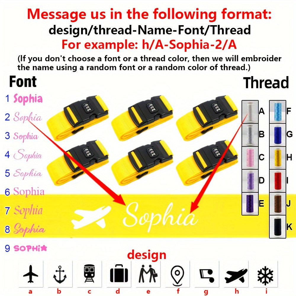 2pcs Personalized Luggage Straps with Name