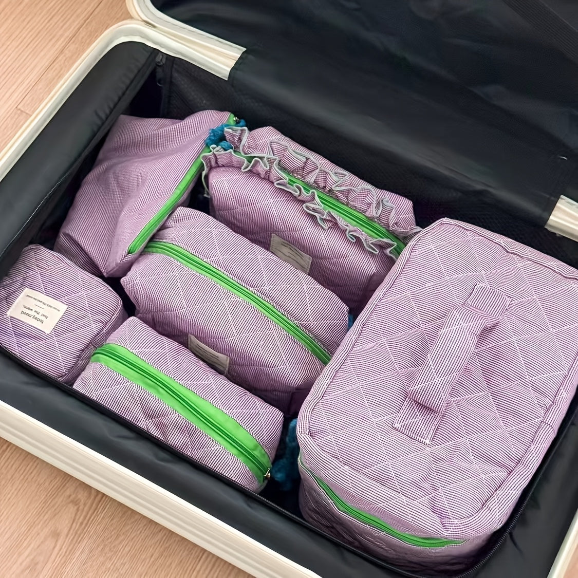 6pcs Retro Korean Style TSA- Zippered Organizer Pouches Suitable for Travel