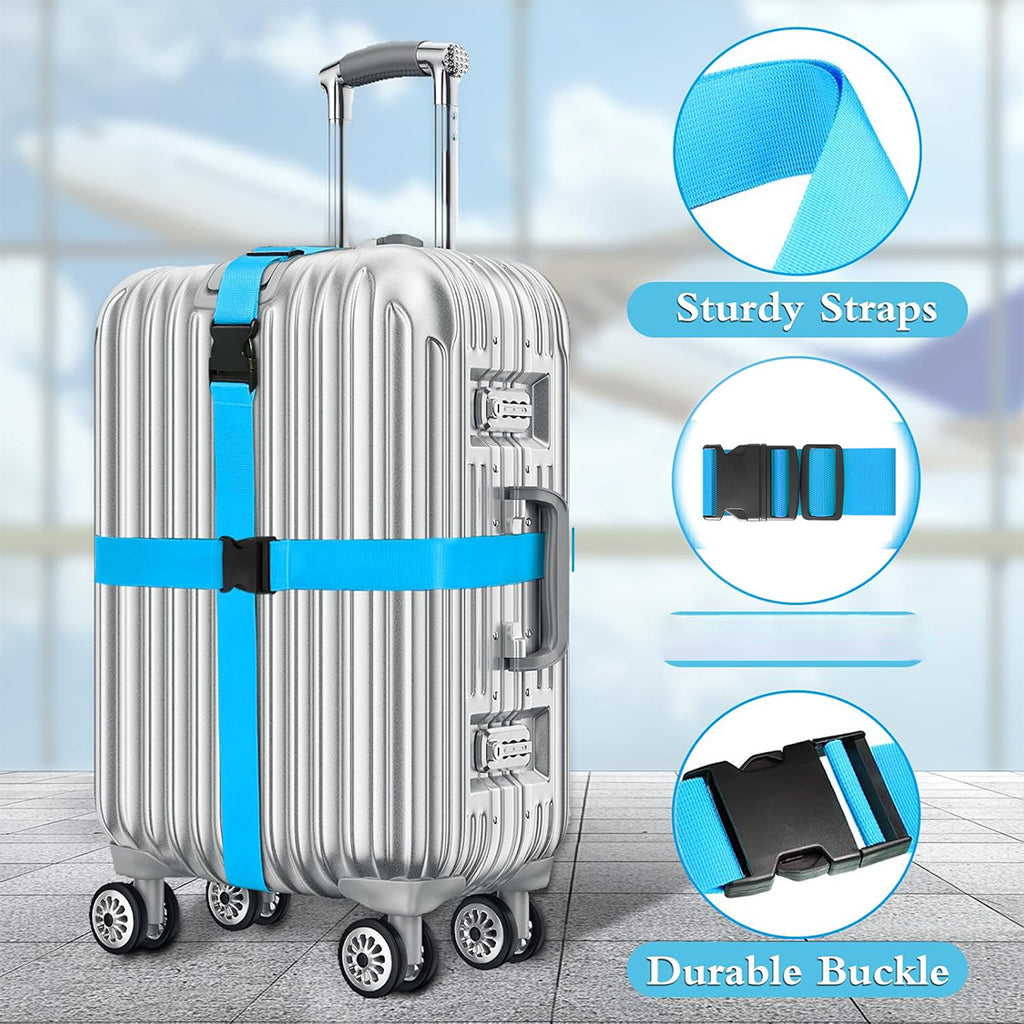 Set of 6 Luggage Straps Designed for Suitcases