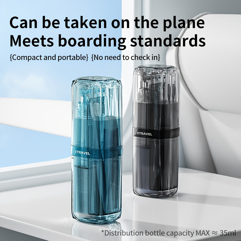 Men's Premium Travel Toiletry Kit - Portable Shower & Dental Set with Foldable Cup