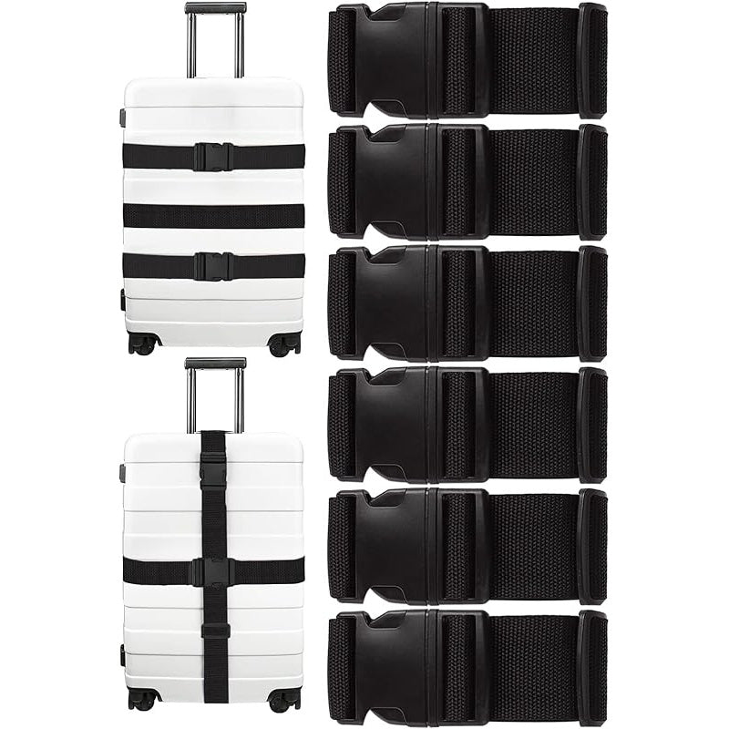 Set of 6 Luggage Straps Designed for Suitcases