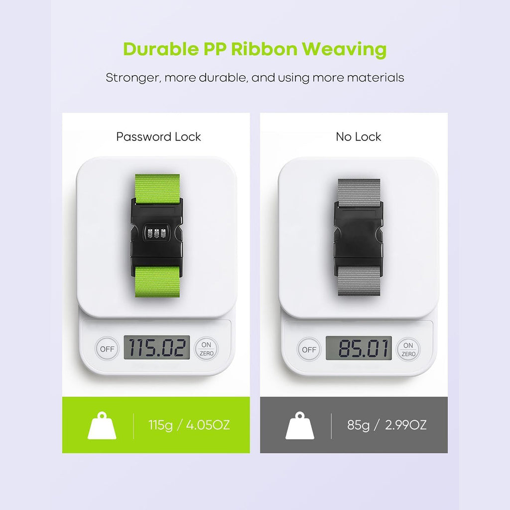 Set of 4 Luggage Straps Featuring a Combination Lock And ID Card