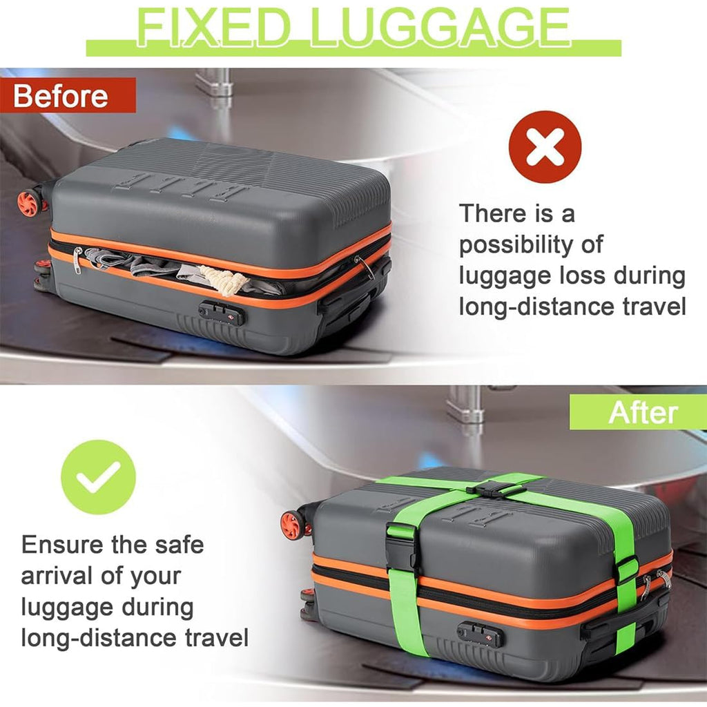 A Set of 6 Adjustable And Durable Luggage Straps