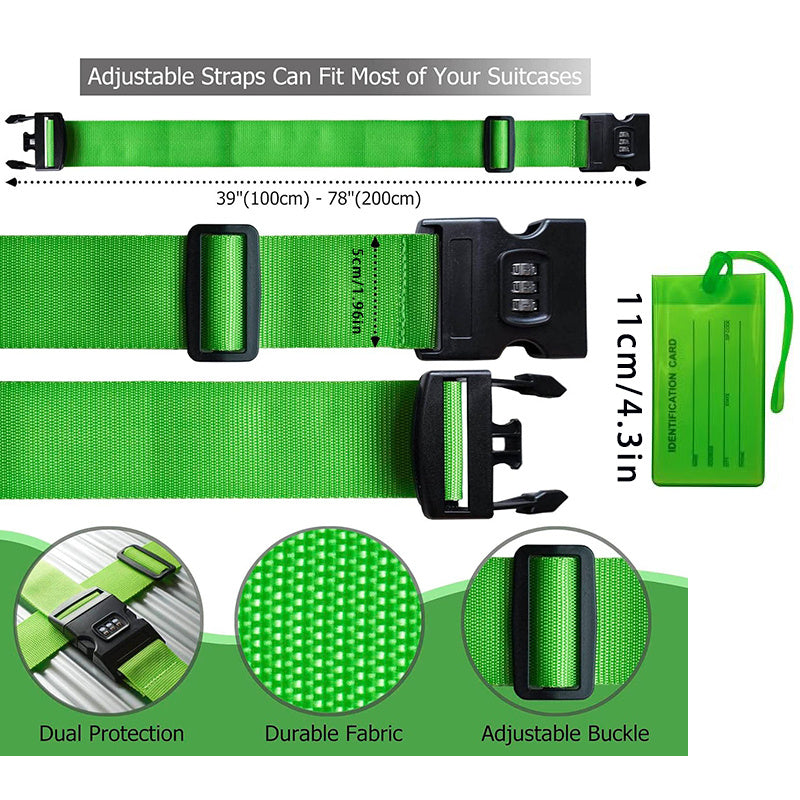 Set of 4 Luggage Straps Designed for Heavy-Duty Use