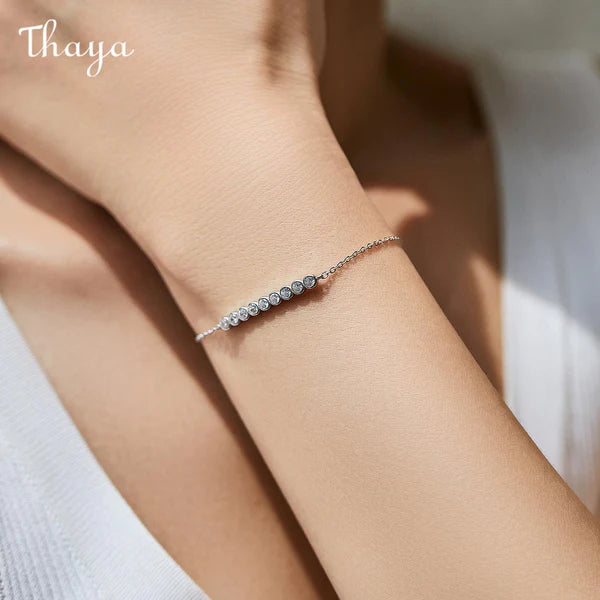 Thaya 925 Silver Brilliant Moissanite Shine Bracelet