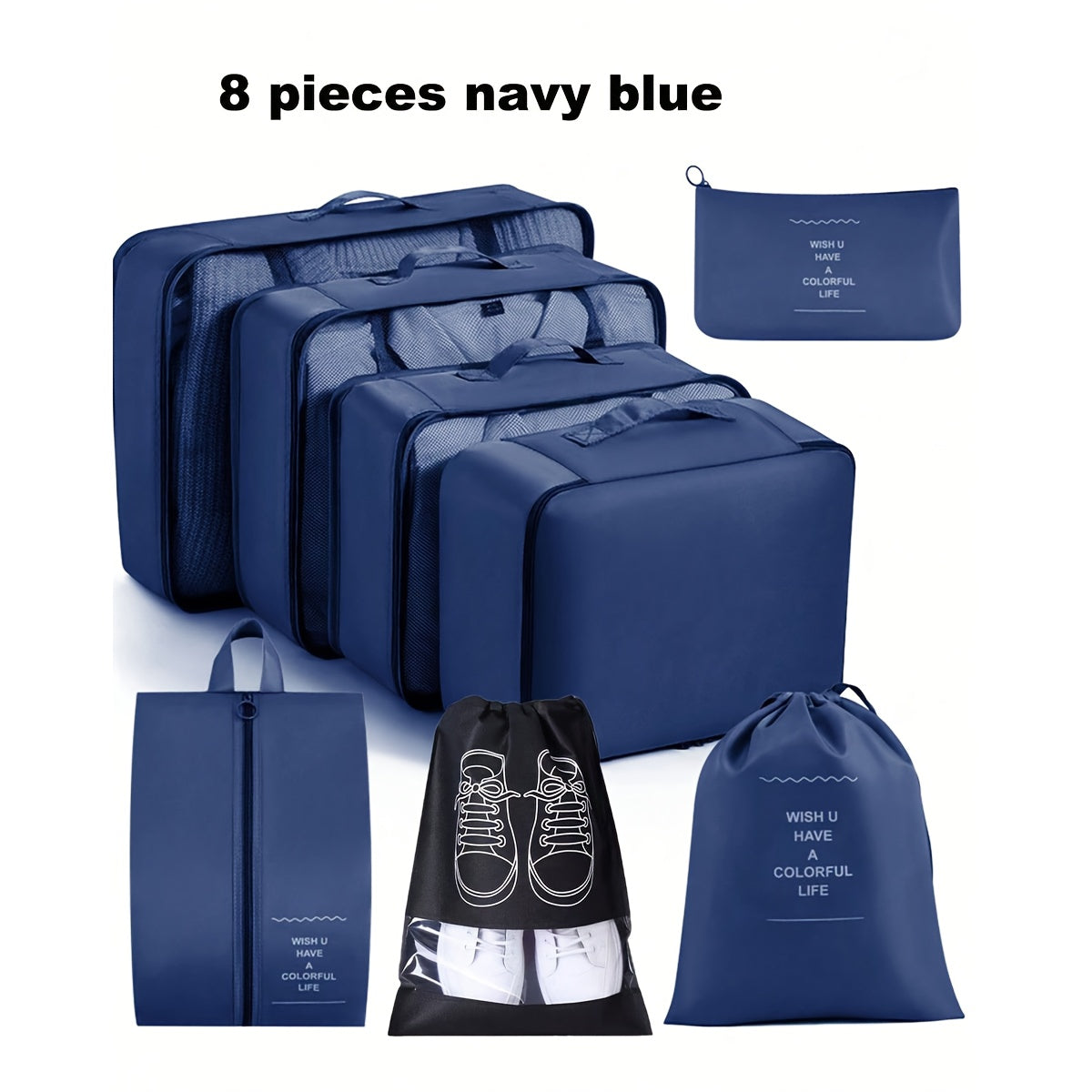 Perfect for Packing Suitcases 8pcs Set Travel Storage Bags