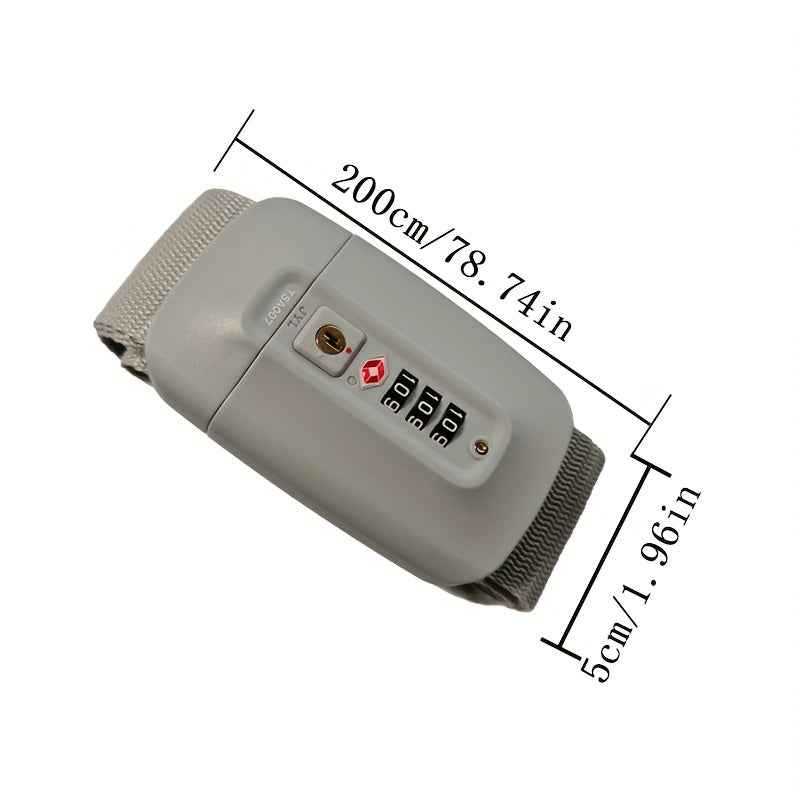TSA Lock Travel Suitcase Packing Strap, 1 Reusable 78.74-Inch Luggage Strap