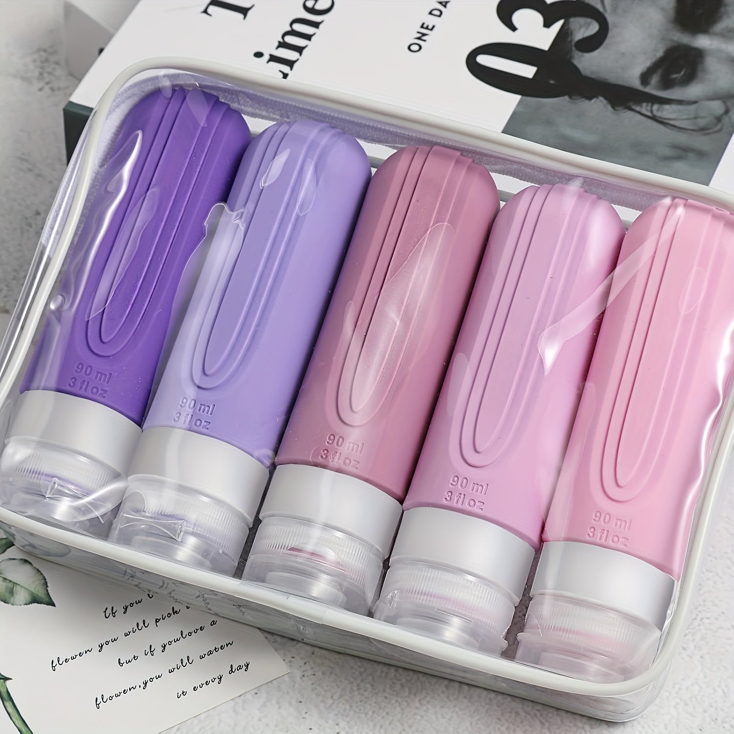 Travel Toiletry Bottles, 5pcs Set of Tsa-Approved Containers