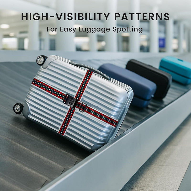 2pcs of Travel Luggage Straps with Unique Patterns