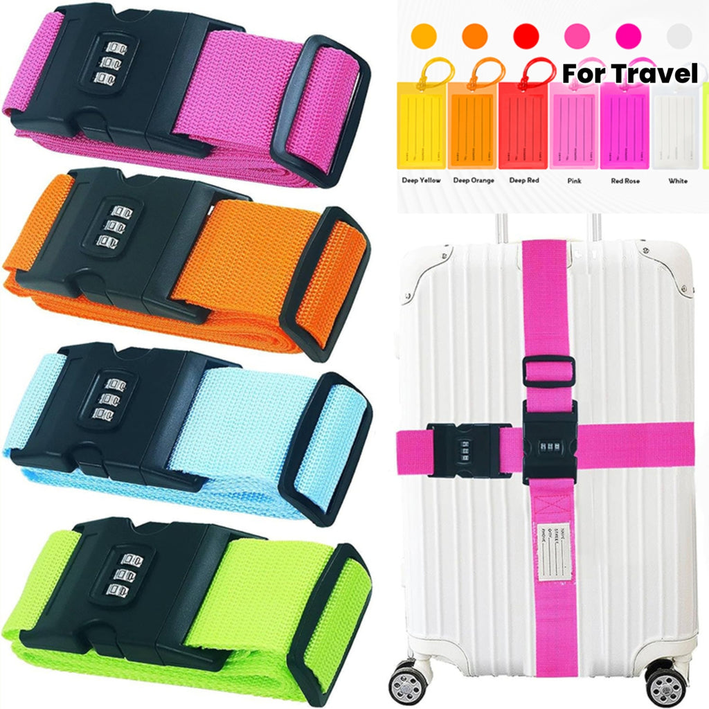 Set of 4 Luggage Straps Designed for Heavy-Duty Use